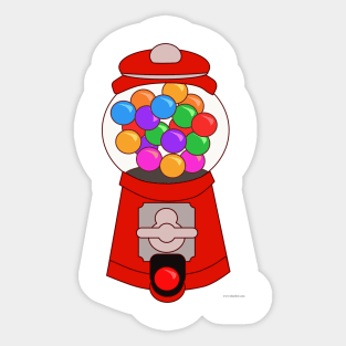 Fun Gumball Machine Cartoon Art Sticker